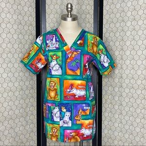Cherokee Dental Animals Scrub Top